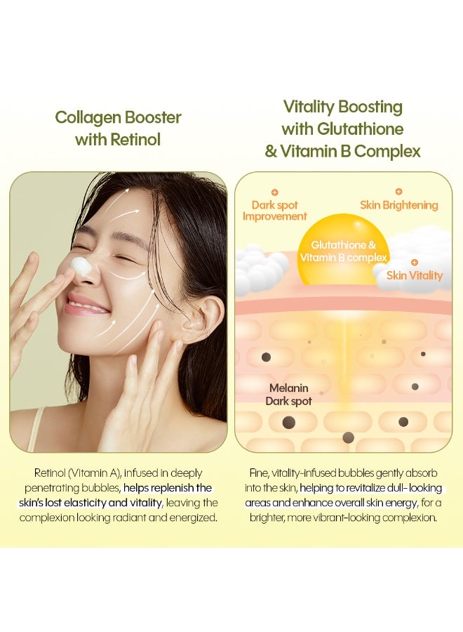 TENZERO Glowboost Bubble Toner 150ml - Anti-Aging Face Toner with Retinol & Glutathione for Wrinkle Care & Instant Brightening - Premium Korean Bubble-to-Liquid Hydrating Glass Skin Facial Toner - Image 5